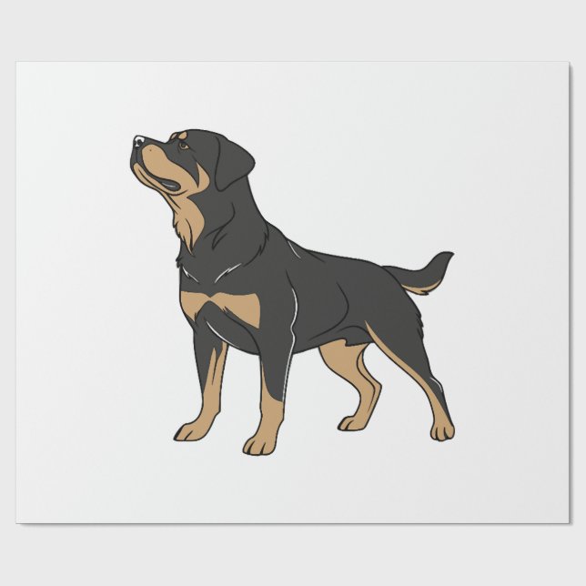 Rottweiler hund, Rottweiler hund stående Presentpapper (Platt)