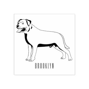 Rottweiler hund serieillustration stämpel