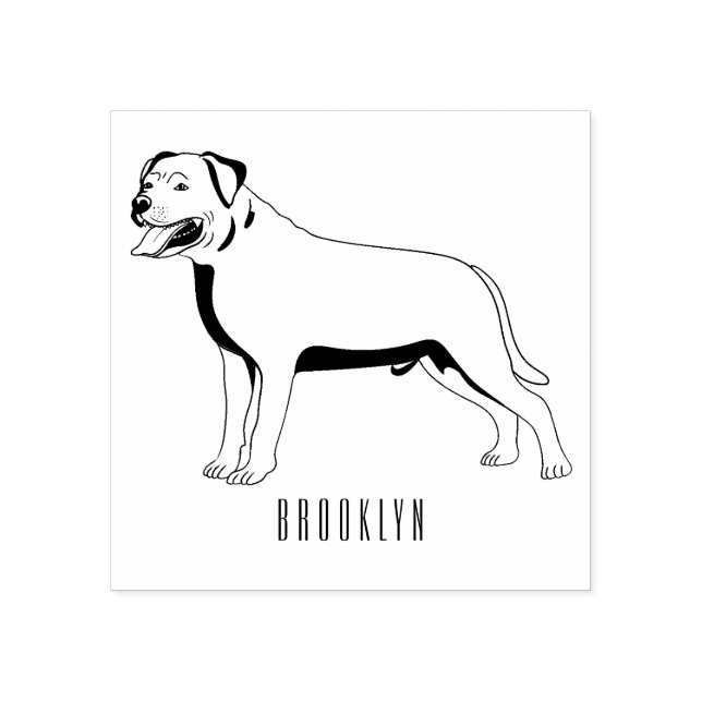 Rottweiler hund serieillustration  stämpel (Tryck)