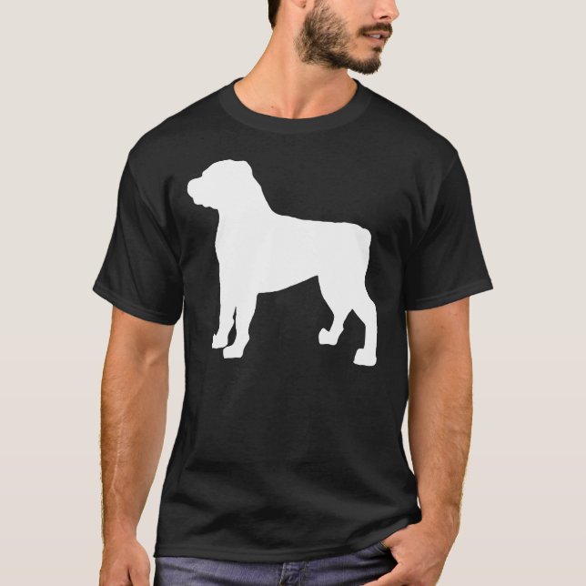 Rottweiler Hund Silhouette 22 T Shirt (Framsida)