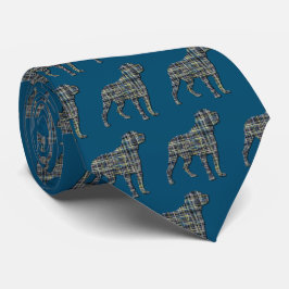 Rottweiler Hund Silhouette Gult & Blue Grid Blue B Slips