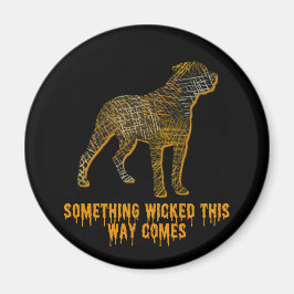 Rottweiler Hund Silhouette Roligt Halloween Magnet