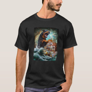 Rottweiler Hund som Kraken attackerar en Krig-Frak T Shirt
