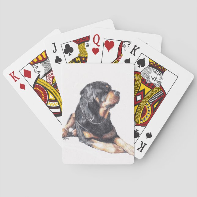 Rottweiler-Hund-spelkort Casinokort (Baksidan)