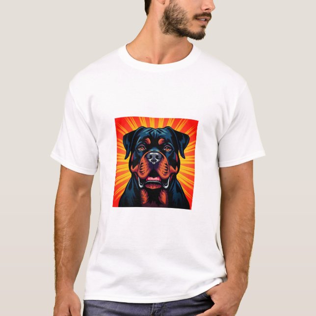 Rottweiler hund t shirt (Framsida)