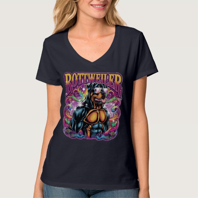 Rottweiler Hund T Shirt (Framsida)