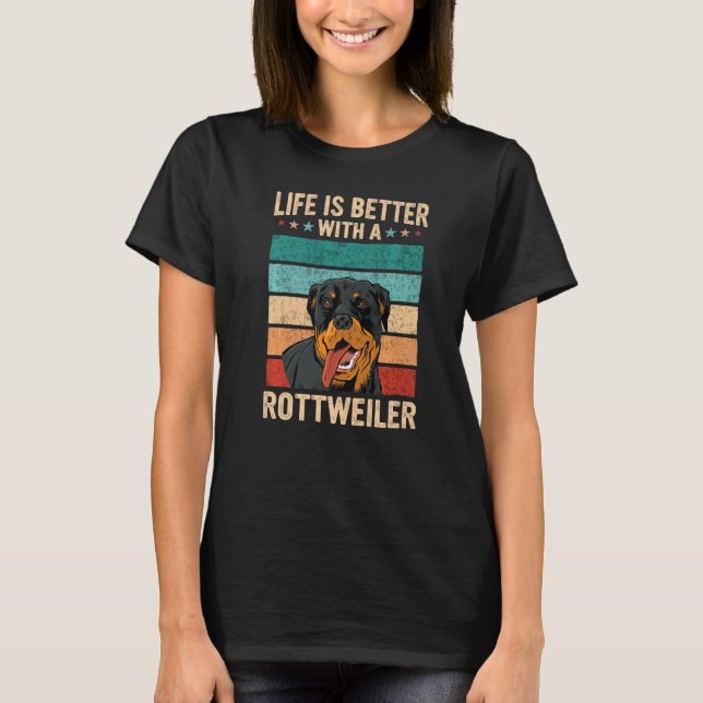 Rottweiler Hund T Shirt (Framsida)