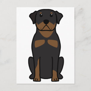 Rottweiler Hund Tecknad Vykort