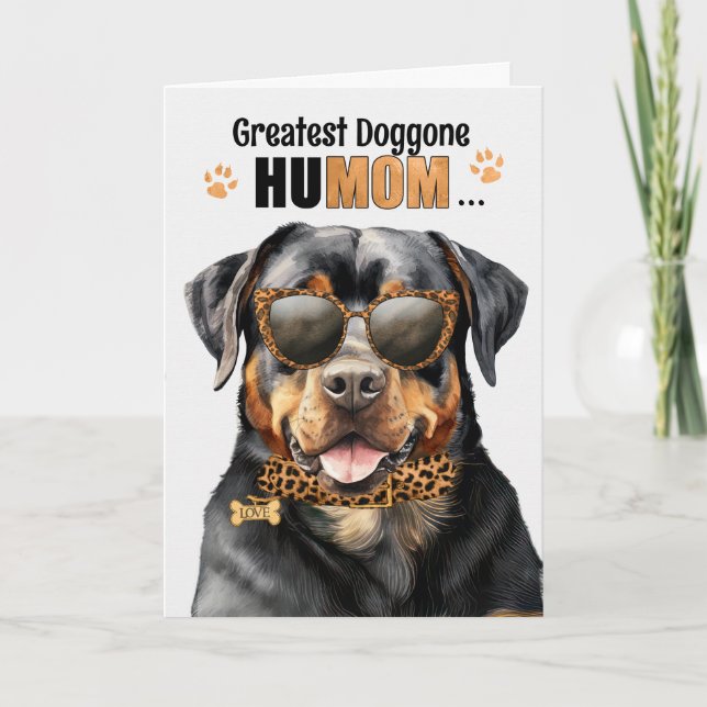 Rottweiler Hund Underbarare HuMOM Mors dag Helgkort (Framsida)