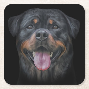 Rottweiler-hund Underlägg Papper Kvadrat