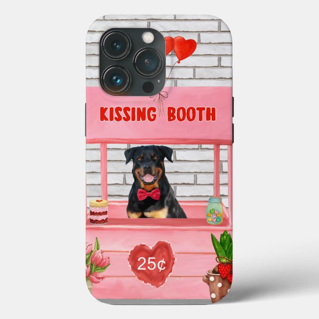 Rottweiler Hund Valentine Day Kissing Booth (Baksida )