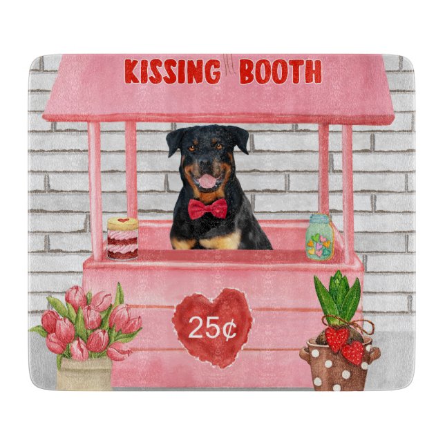 Rottweiler Hund Valentine Day Kissing Booth (Framsidan)