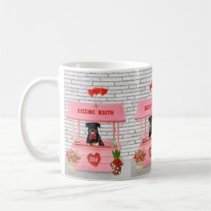 Rottweiler Hund Valentine Day Kissing Booth Kaffemugg