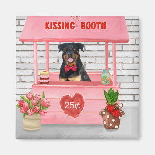 Rottweiler Hund Valentine Day Kissing Booth Magnet