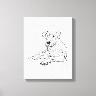 Rottweiler Hundälskare Minimalistisk Illustration Canvastryck