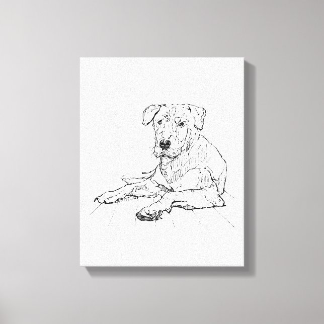 Rottweiler Hundälskare Minimalistisk Illustration Canvastryck (Framsida)