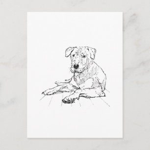 Rottweiler Hundälskare Minimalistisk Illustration Vykort