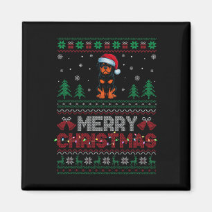 Rottweiler Hundälskarna Santa Hat Julgran Lig Magnet