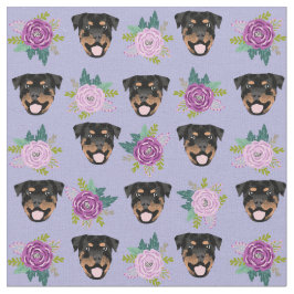 Rottweiler hundar lila blommigt tyg