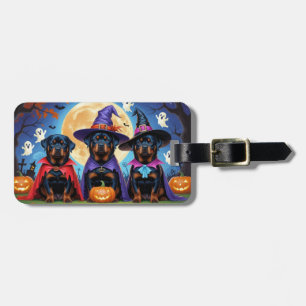 Rottweiler Hundar Pumpkin Halloween Funny Bagagebricka
