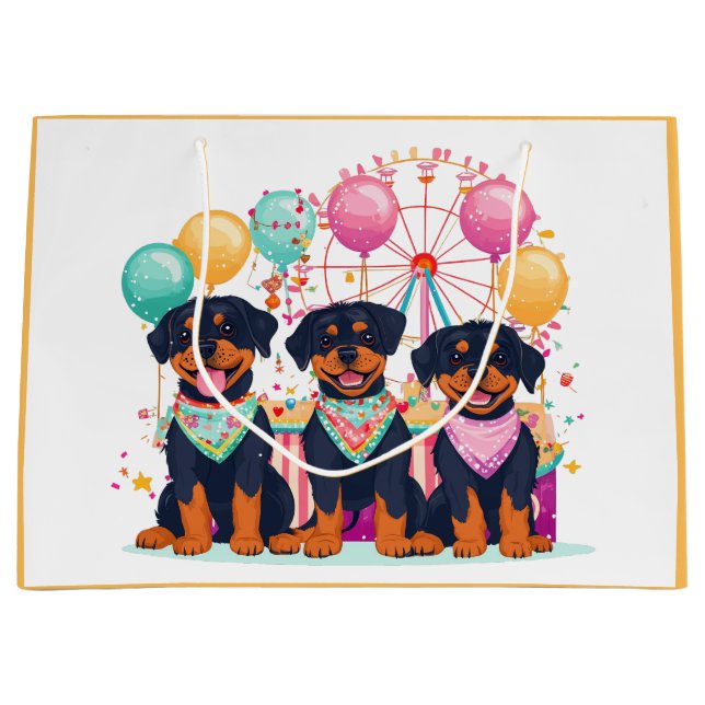 Rottweiler Hundar vid en karneval (Framsidan)