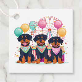 Rottweiler Hundar vid en karneval Gåvor Etiketter