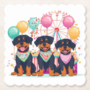 Rottweiler Hundar vid en karneval Underlägg Papper