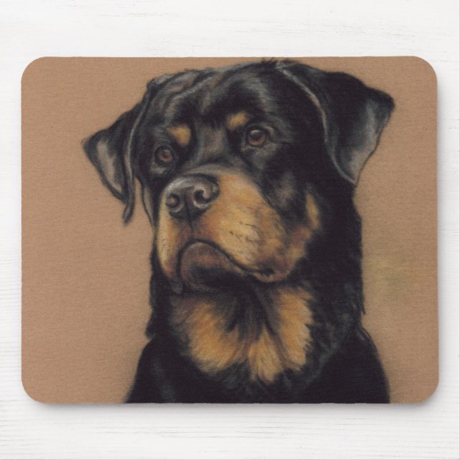 "Rottweiler" hundkonst Mousepad Musmatta (Framsidan)