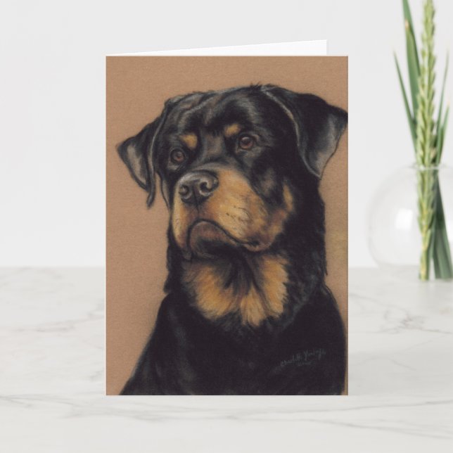 "Rottweiler" hundkonst tomma Notecard Kort (Framsida)