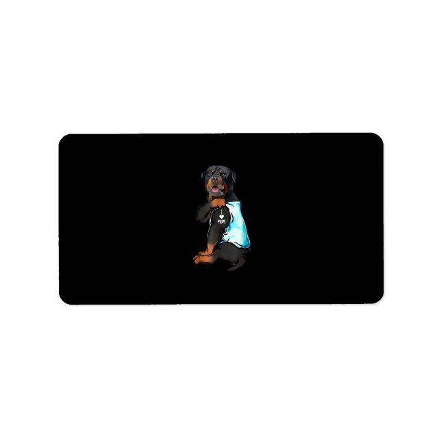 Rottweiler I Kärlek Mamma Tattoo Adressetikett (Framsidan)