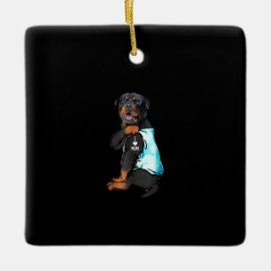 Rottweiler I Kärlek Mamma Tattoo Julgransprydnad Keramik