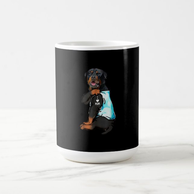 Rottweiler I Kärlek Mamma Tattoo Kaffemugg (Center)