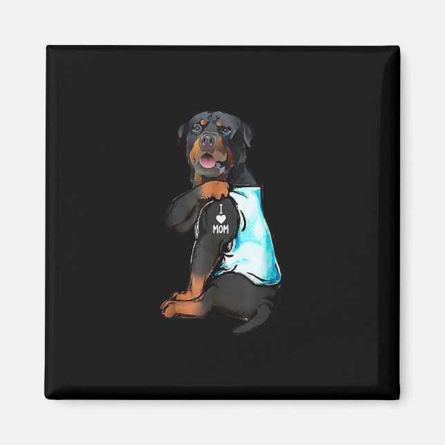 Rottweiler I Kärlek Mamma Tattoo Magnet (Framsidan)
