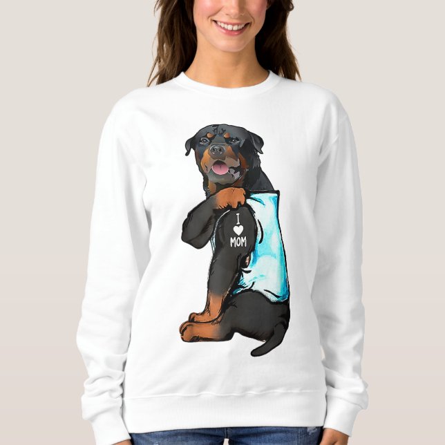 Rottweiler I Kärlek Mamma Tattoo T Shirt (Framsida)