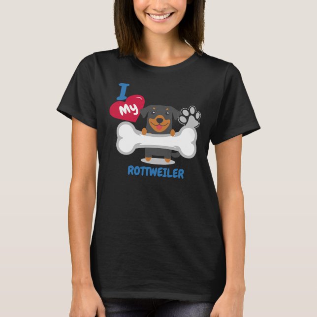 Rottweiler I Kärlek My Rottweiler T Shirt (Framsida)