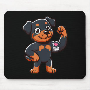 Rottweiler I Kärlek Pappa Rolig hund Tattoo_1 Musmatta