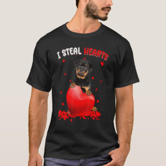 Rottweiler I Steal Hearts Cute Hund Hug Heart Vale T Shirt