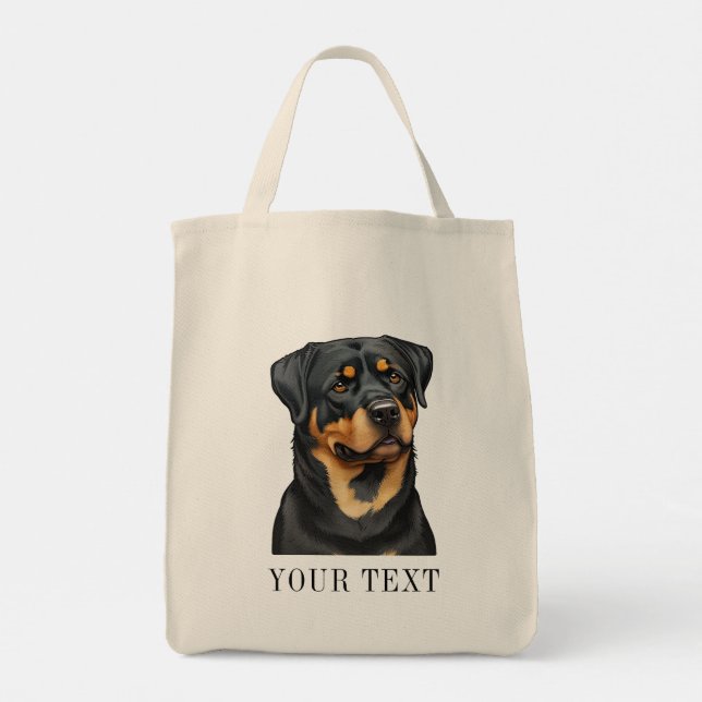 Rottweiler Illustration Doggy bag Kärlek Roligt Gi Tygkasse (Baksida)
