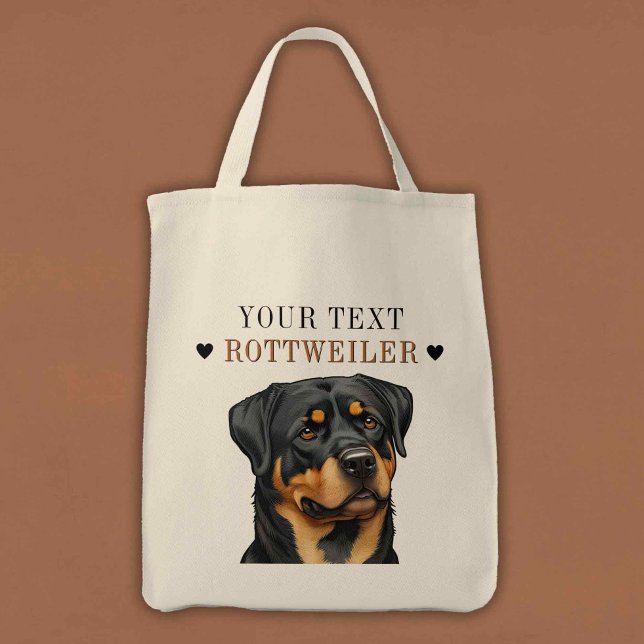 Rottweiler Illustration Doggy bag Kärlek Roligt Gi Tygkasse (Skapare uppladdad)