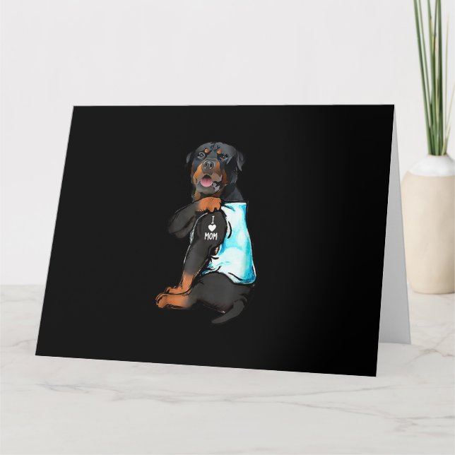 Rottweiler jag älskar mamma tatuering kort (Framsida)