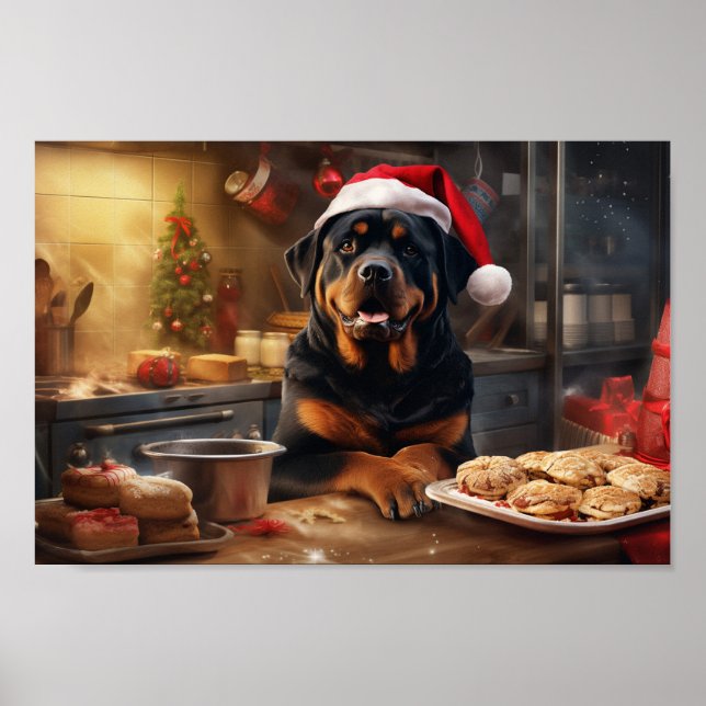 Rottweiler jul Cookies Festive Helgdag Poster (Framsidan)
