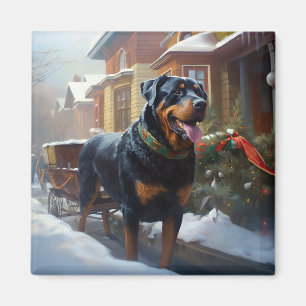 Rottweiler jul - helgsäsong magnet