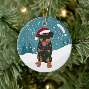 Rottweiler-jul Julgransprydnad Keramik