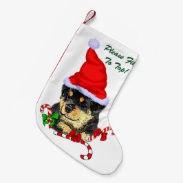Rottweiler-jul Liten Julstrumpa
