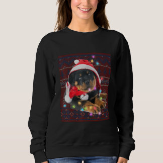 Rottweiler jul Ljus Ugly Sweater Hund älskare T Shirt