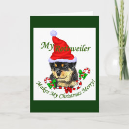 Rottweiler jul Merry Helgkort