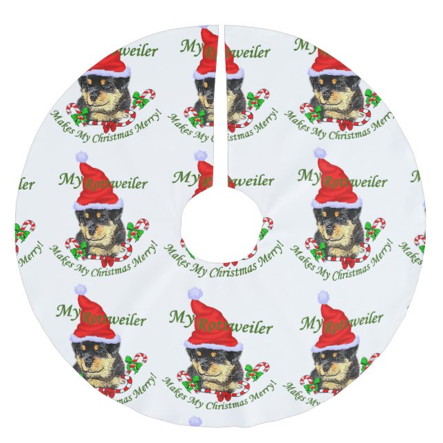 Rottweiler jul Merry Julgransmatta Borstad Polyester (Framsidan)