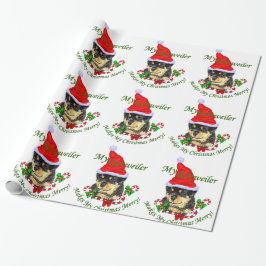Rottweiler jul Merry Presentpapper