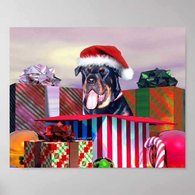 Rottweiler Jul överraskning Poster (Framsidan)