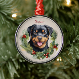 Rottweiler jul Pet Memorial Hund aveln Julgransprydnad Metall